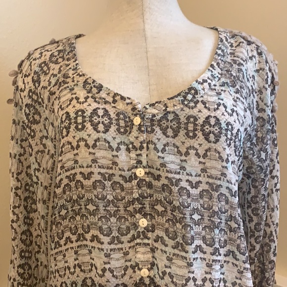 American red button down blouse size small - Picture 2 of 7